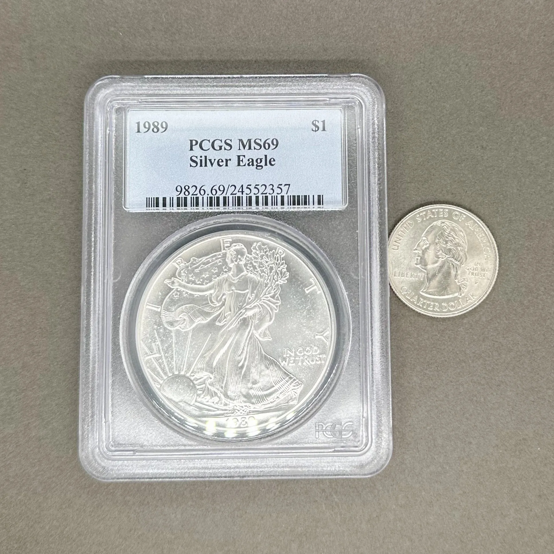 Estate 0.900 Fine Silver 1989 American Eagle $1 PCGS MS69 Dollar Coin