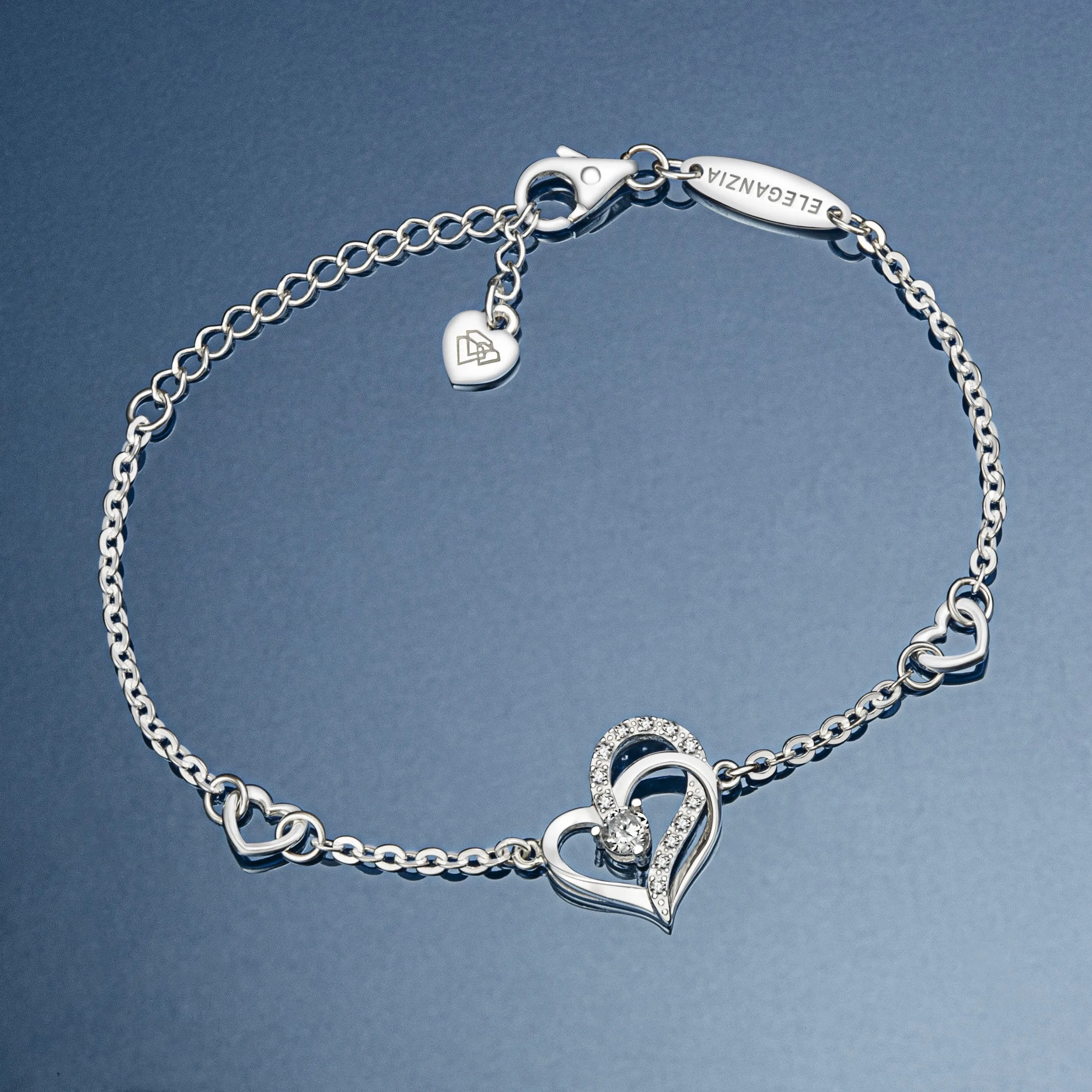 Eternity Double Heart Bracelet Sterling Silver