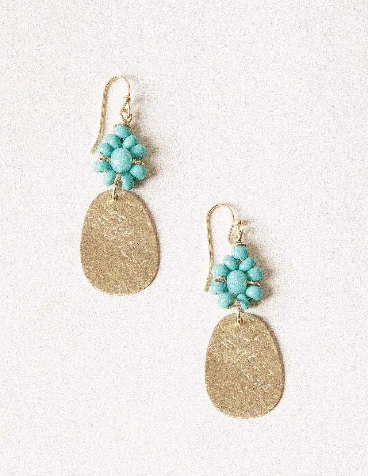 Fair Trade Beaded Brass Drop Earrings