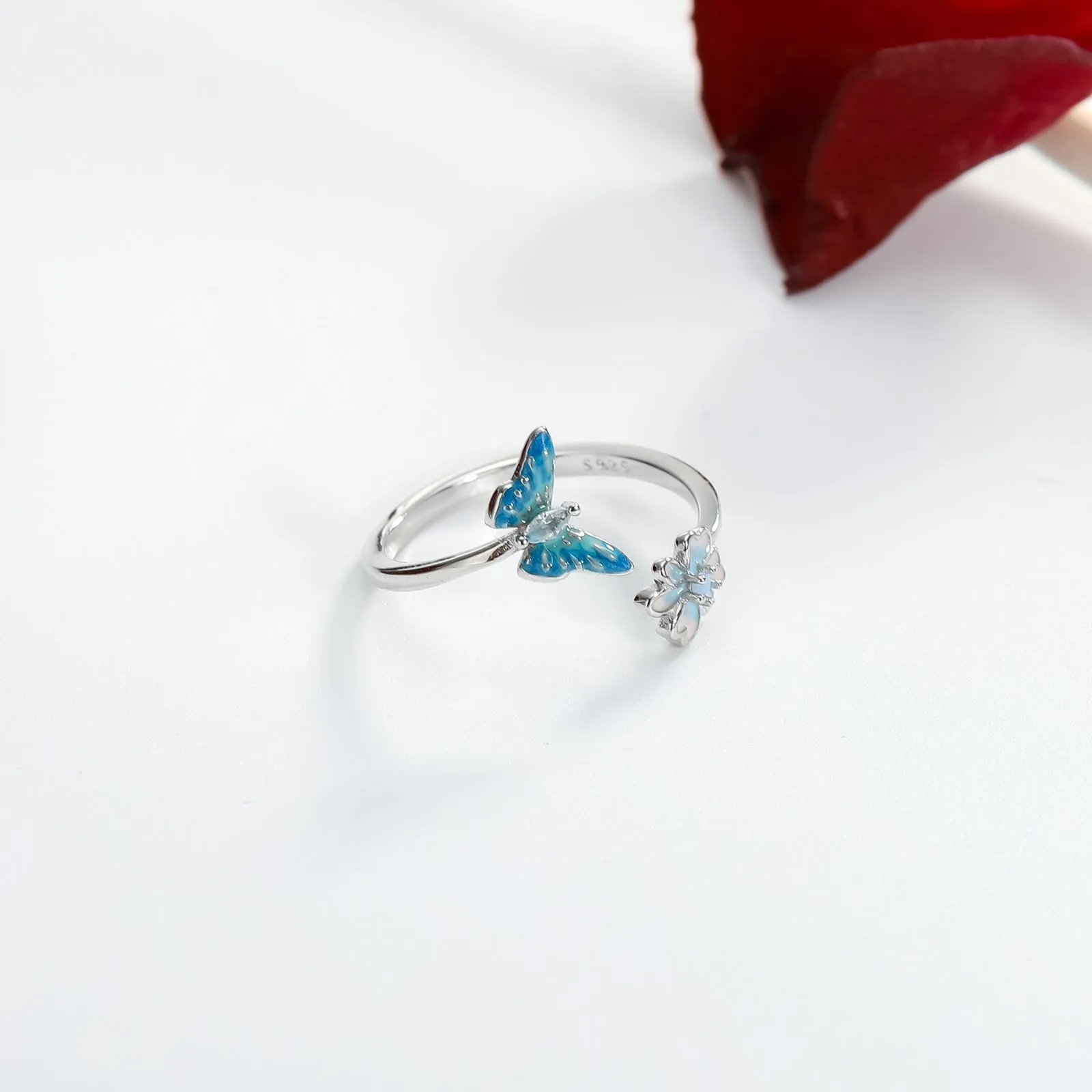 Flower Butterfly Ring