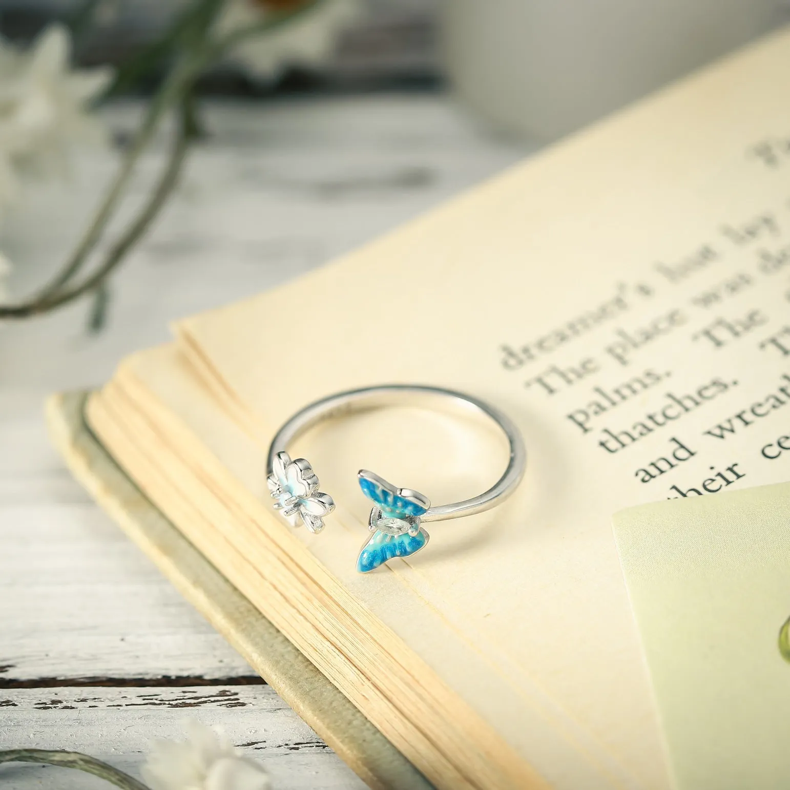 Flower Butterfly Ring