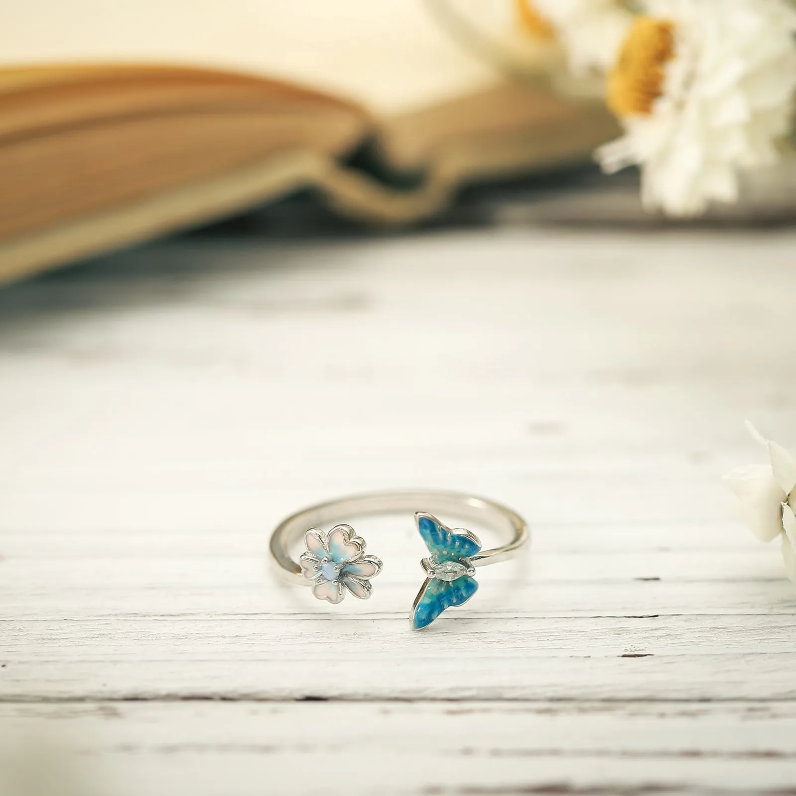 Flower Butterfly Ring