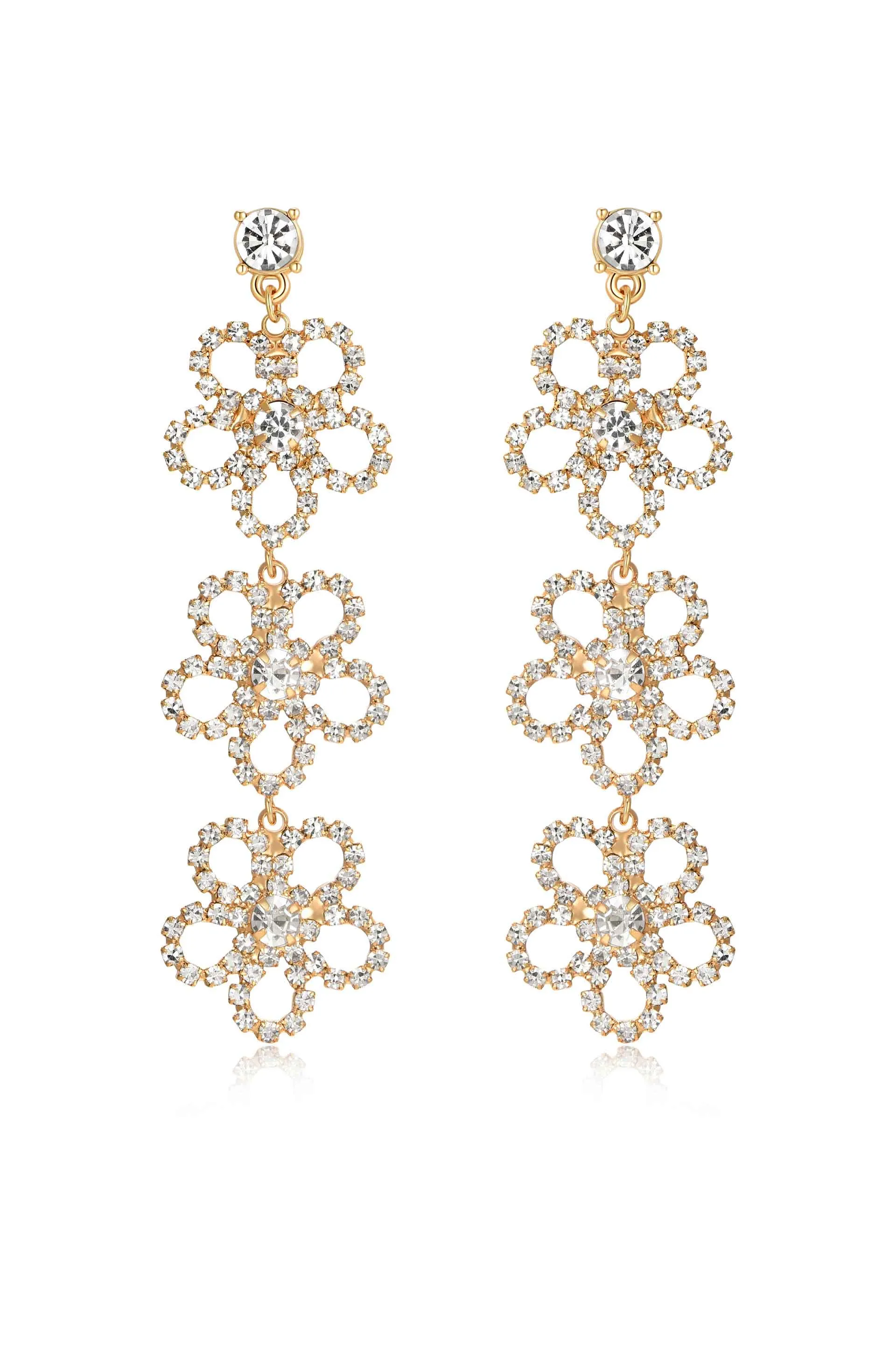 Flower Power Triple Drop Earrings