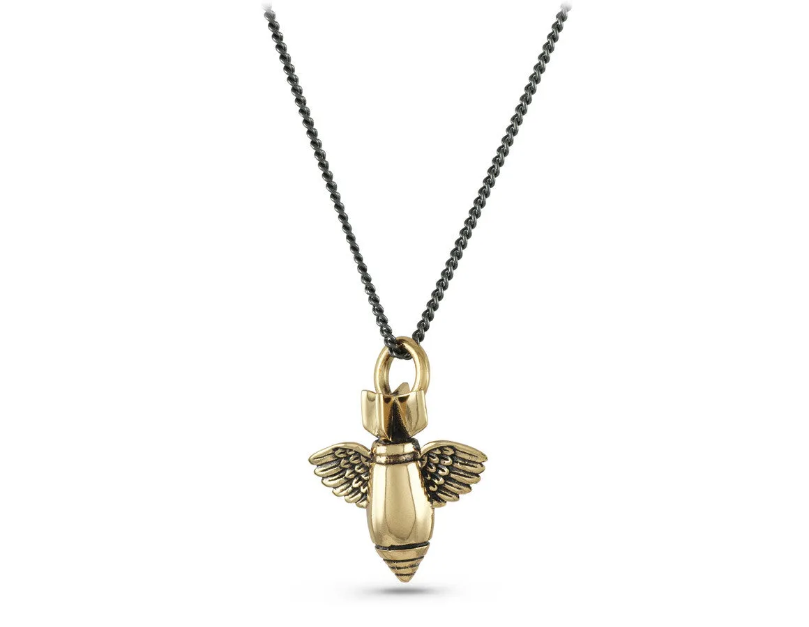 Flying Bomb Necklace - Bronze