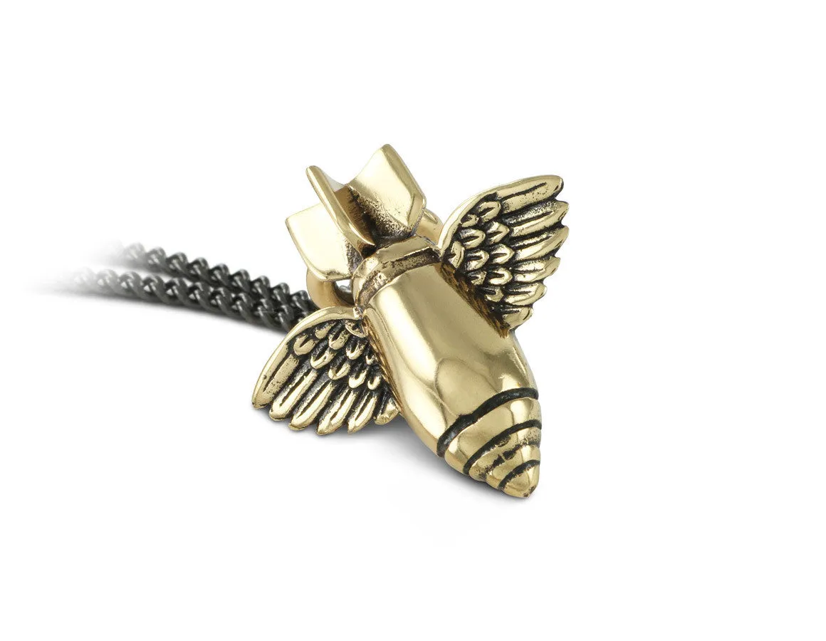 Flying Bomb Necklace - Bronze