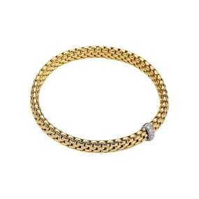 FOPE 18K YELLOW GOLD VENDOME COLLECTION BRACELET WITH DIAMONDS - SZ MED