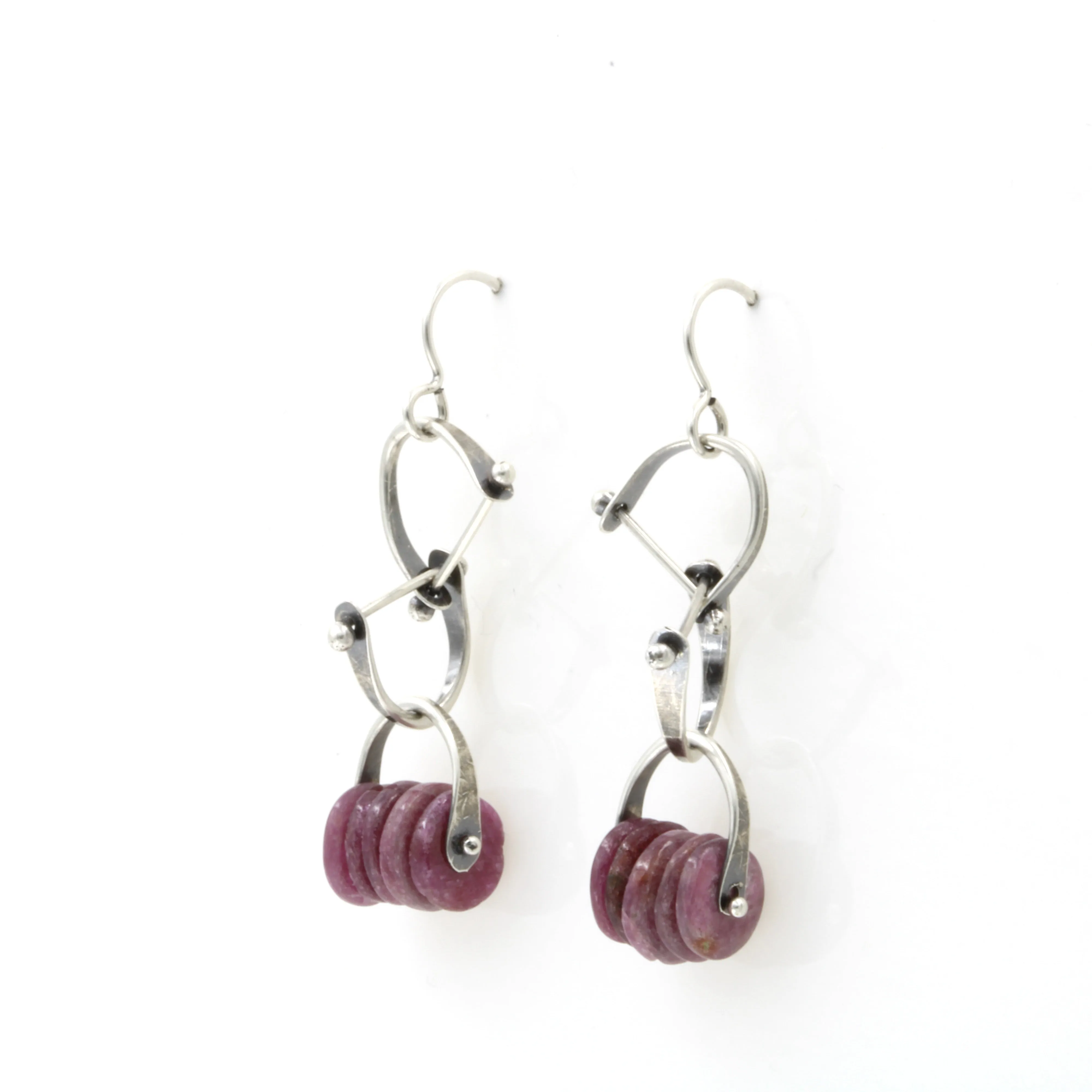 Forged Ruby Earrings