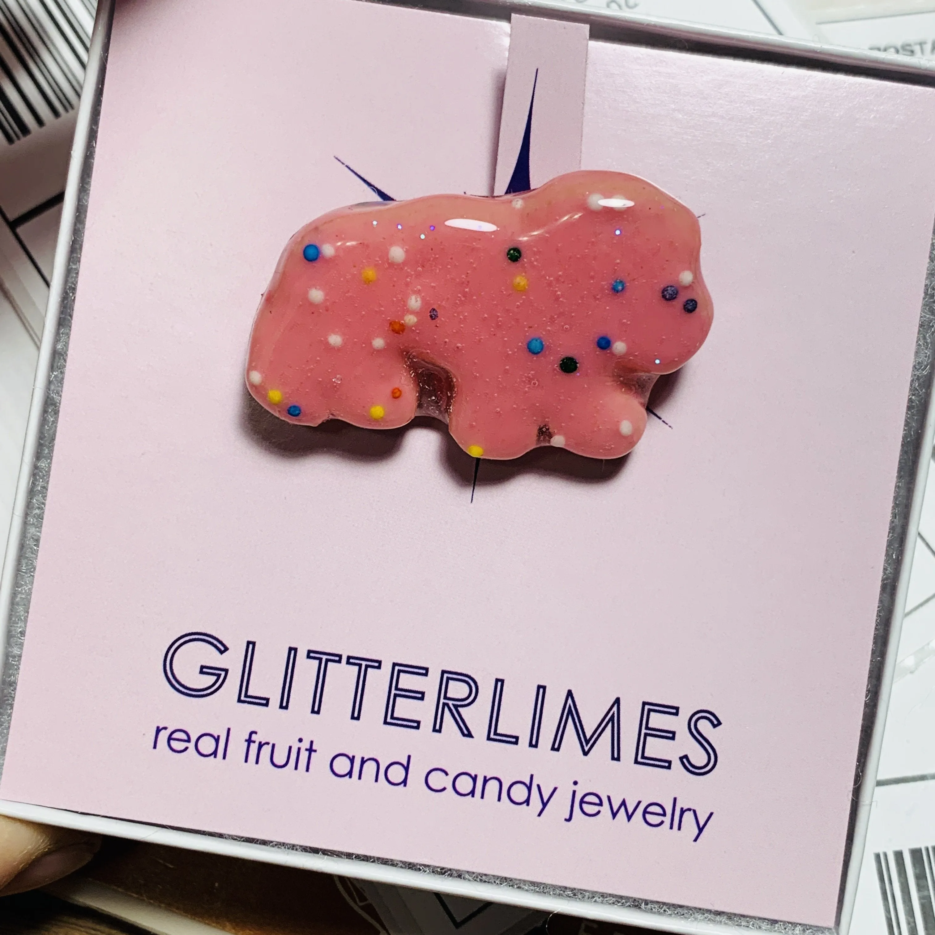 Frosted Animal Crackers Drop Earrings