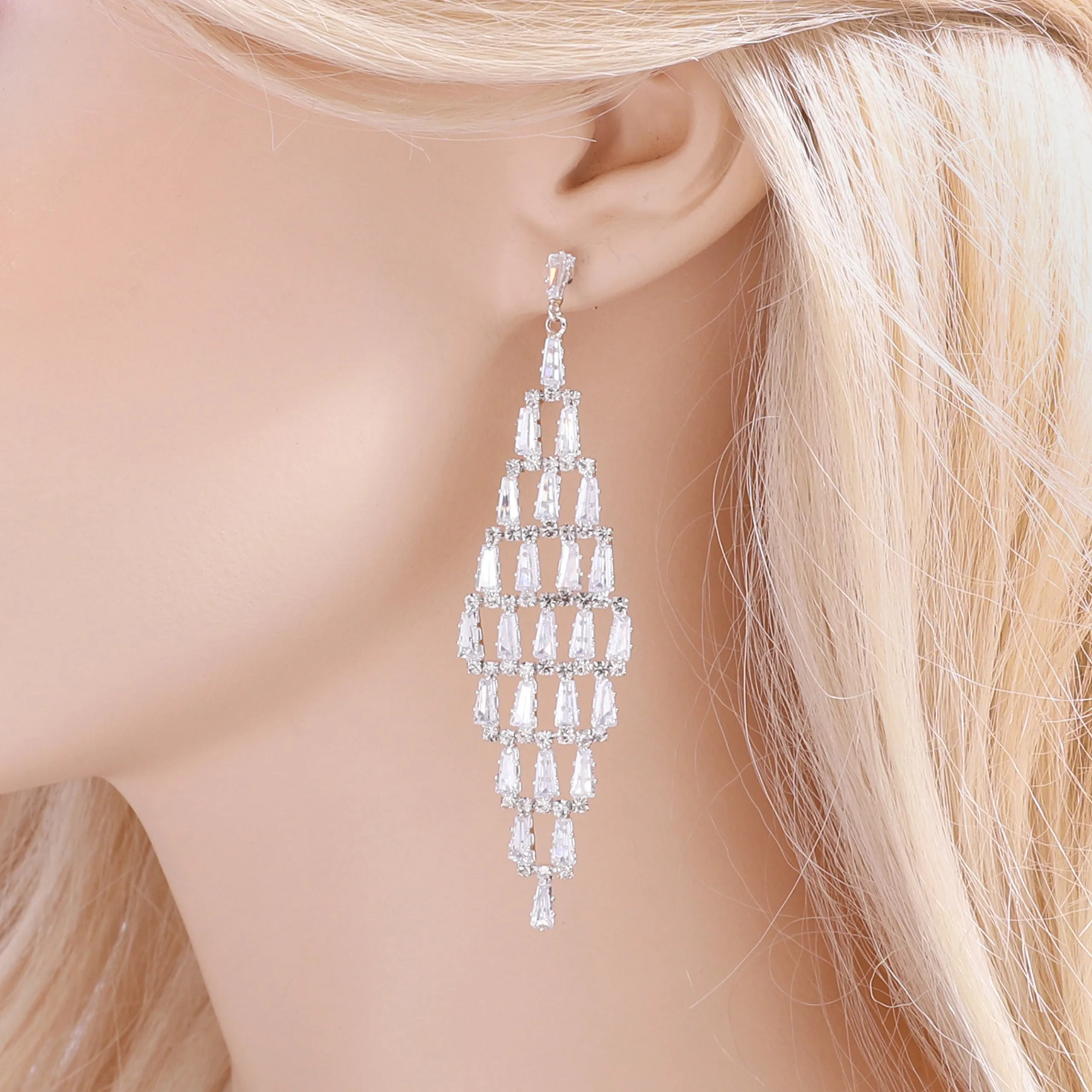 Gala Rhinestone Drop Post Earrings