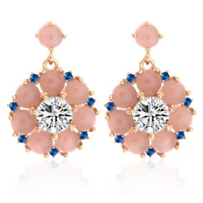 Gemstome CZ Flower Dangle Earrings