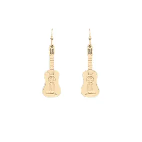 Gold Medium Guitar Earrings