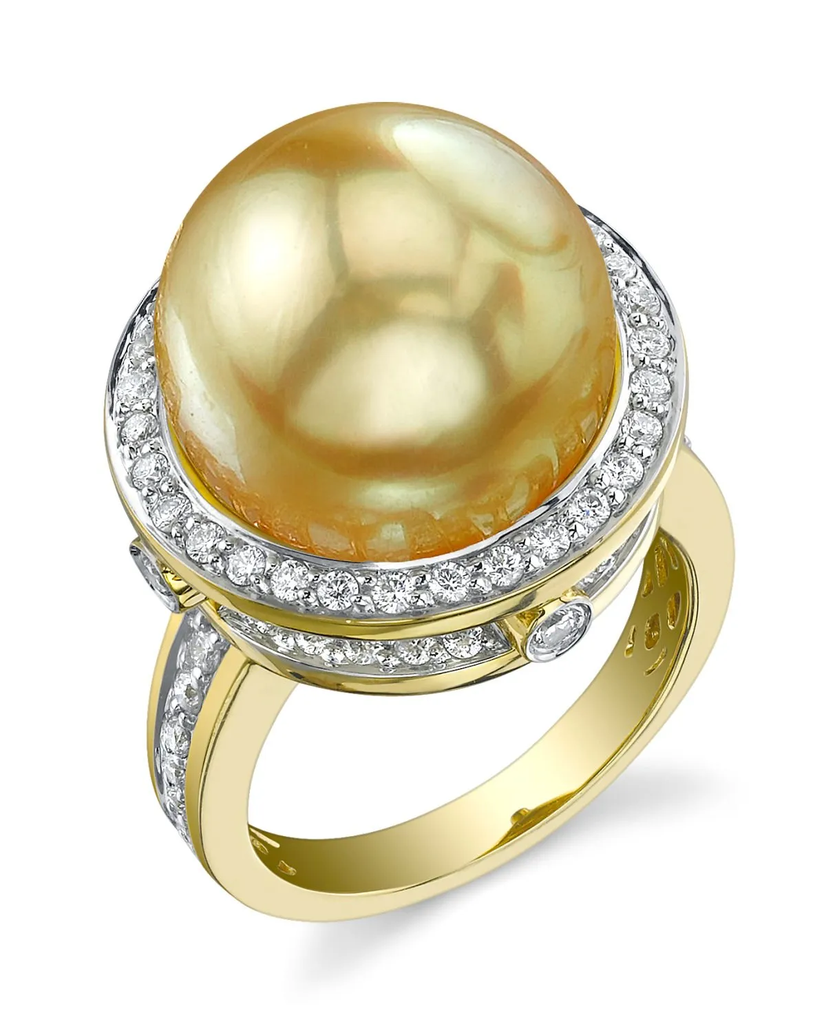 Golden South Sea Pearl & Diamond Nyx Ring