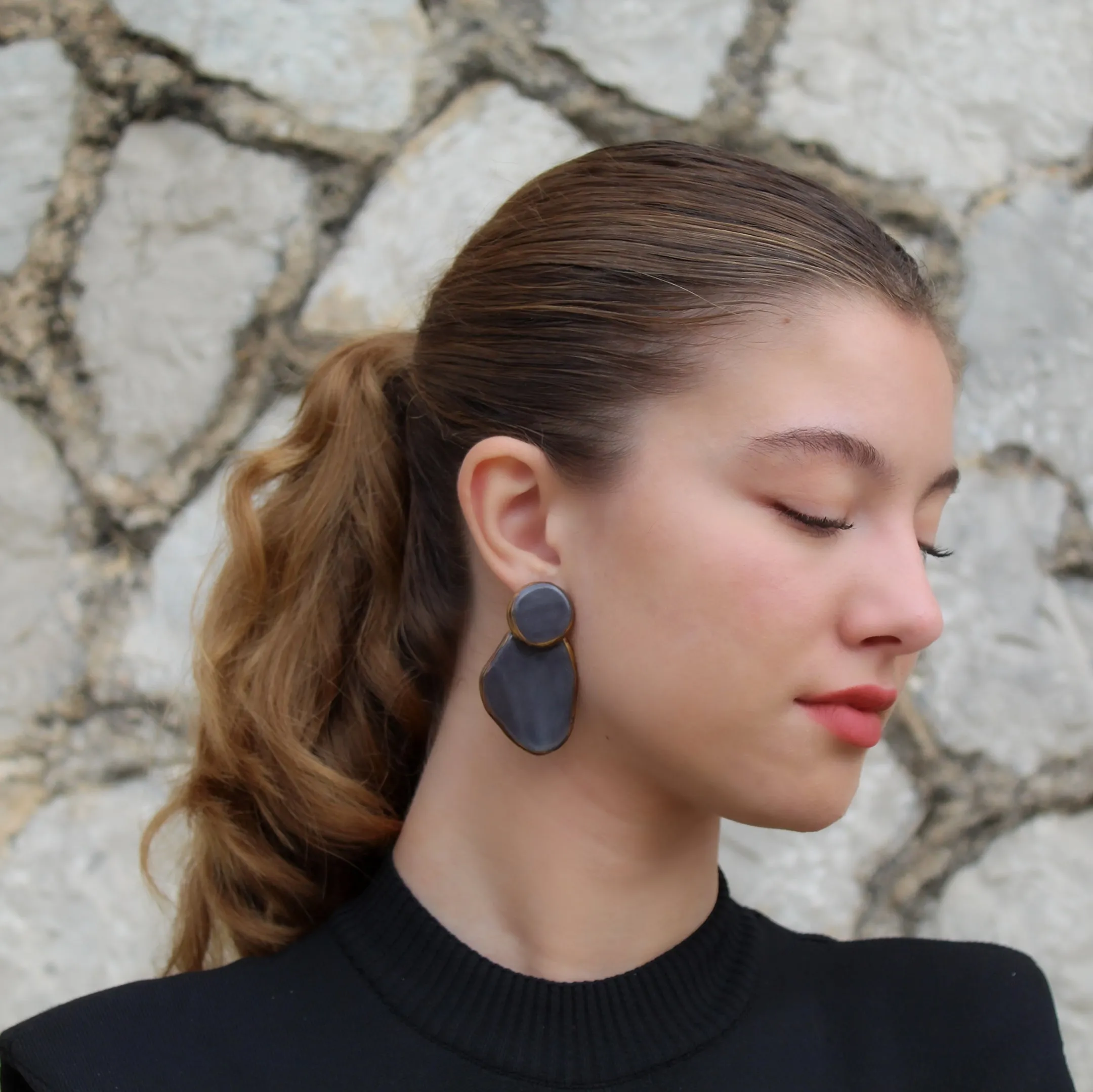 Handmade Statement Porcelain Stud Earrings