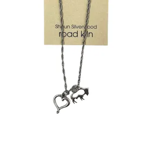 Heart & Bison 2 Charm Necklace