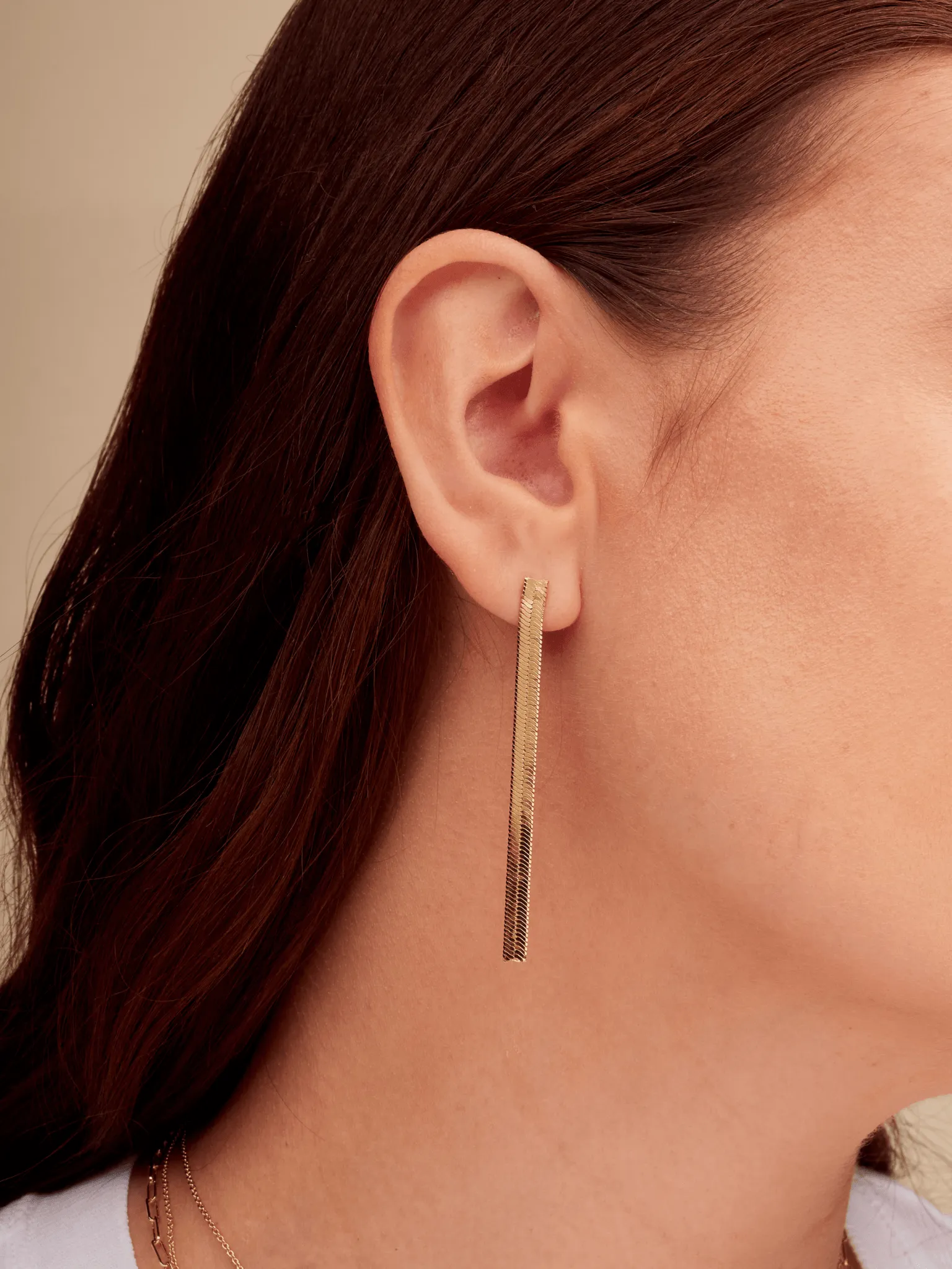 Herringbone Snake Earring