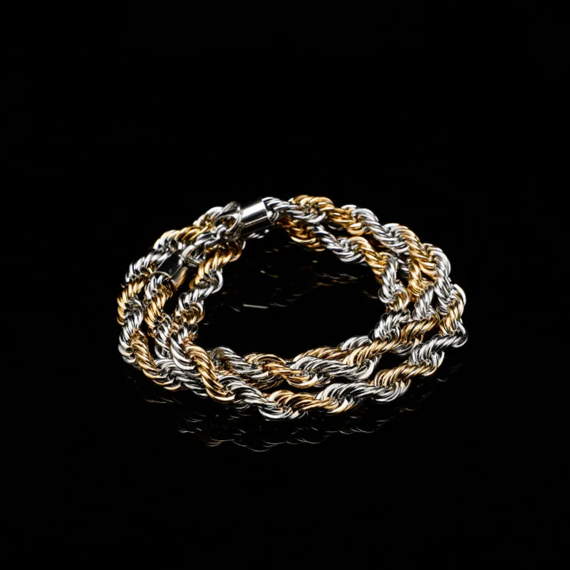 Hip Hop 4mm-6mm Gold Twist Chain