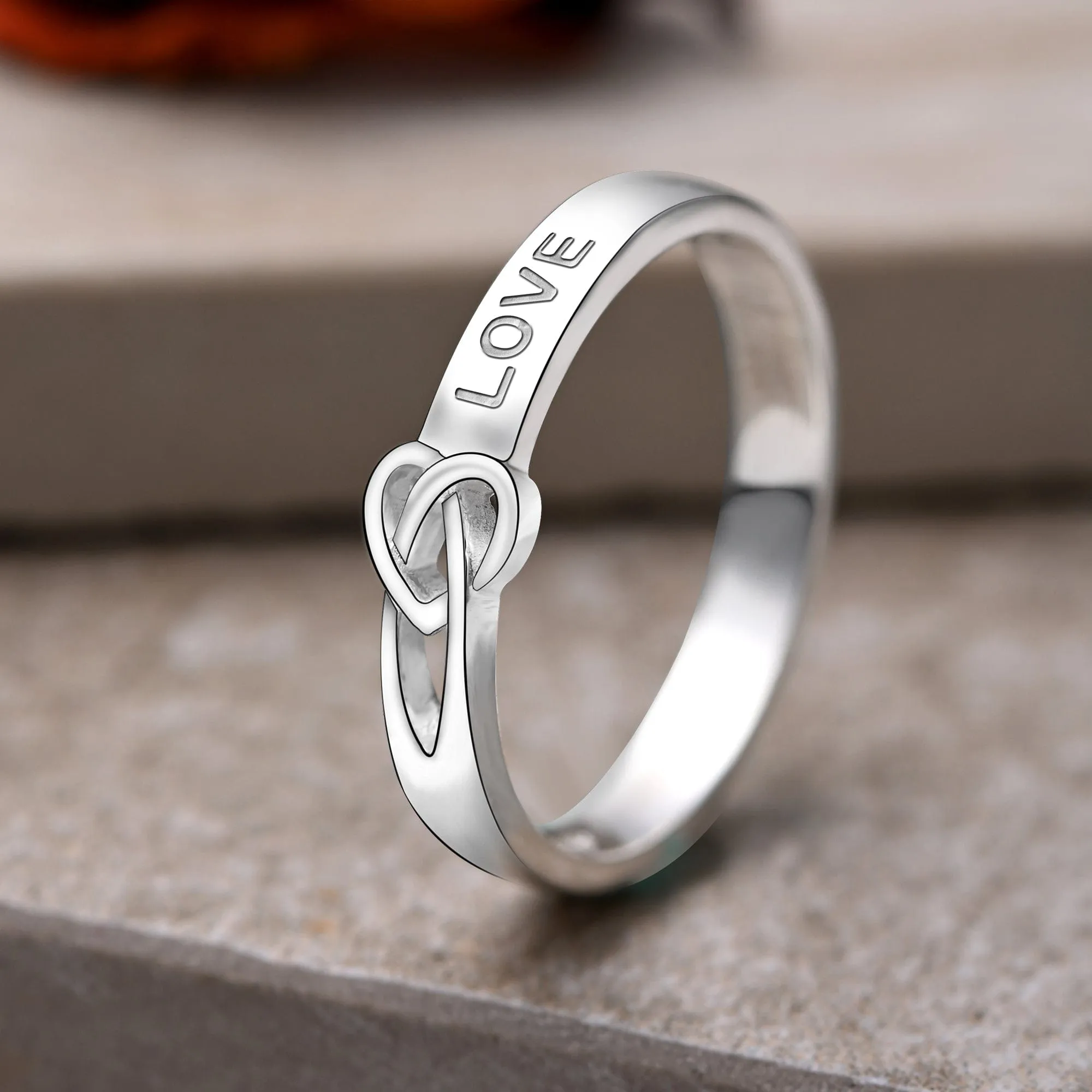 Infinity Love Knot Silver Promise Rings for Her