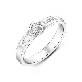 Infinity Love Knot Silver Promise Rings for Her