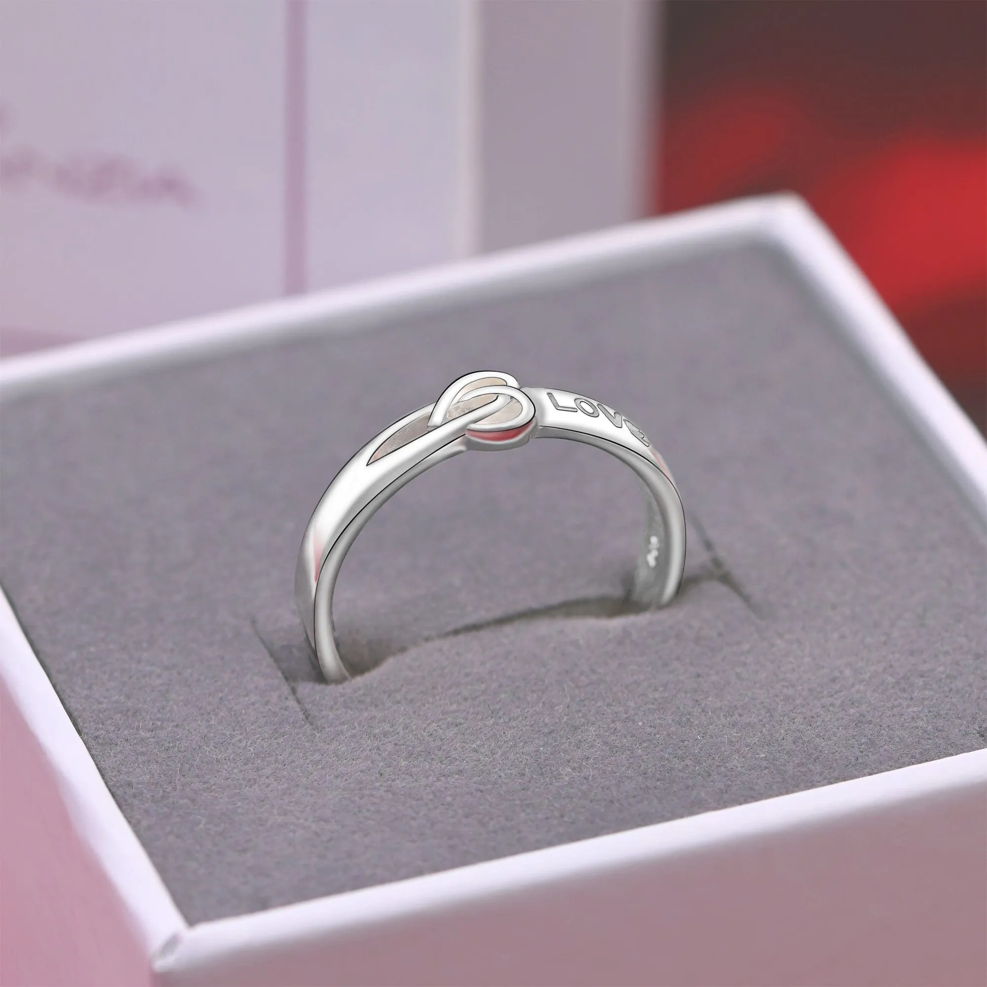 Infinity Love Knot Silver Promise Rings for Her