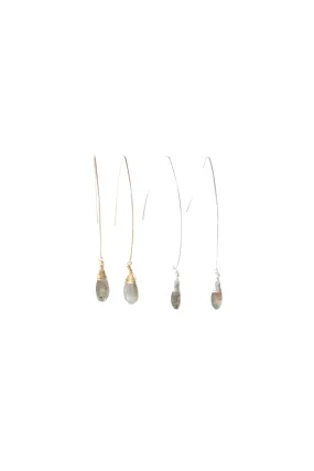 Jill Long Wire Drop Earrings in Labradorite