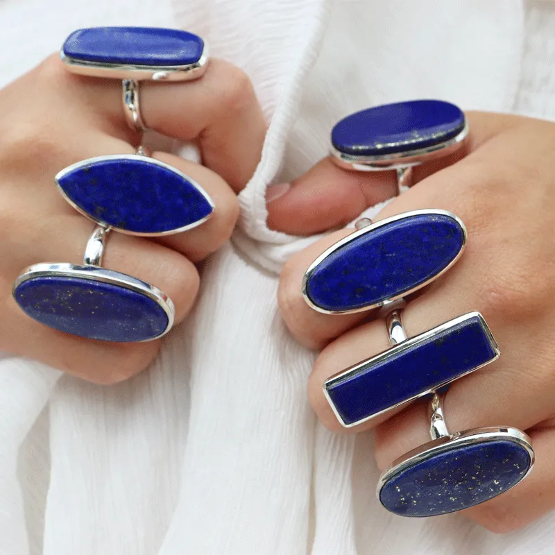 Lapis Lazuli Statement Bohemian Ring