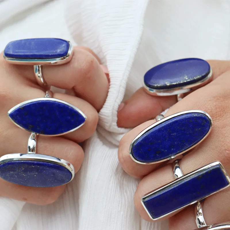 Lapis Lazuli Statement Bohemian Ring