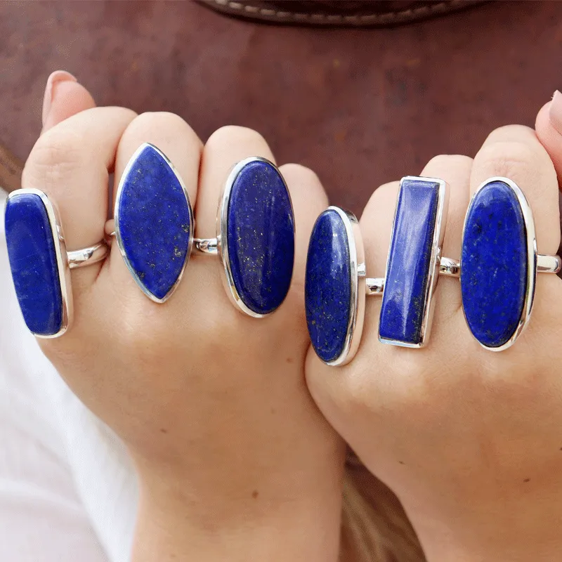 Lapis Lazuli Statement Bohemian Ring