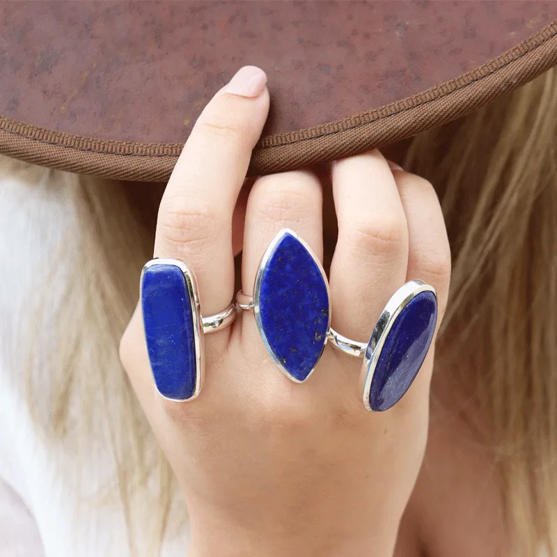 Lapis Lazuli Statement Bohemian Ring