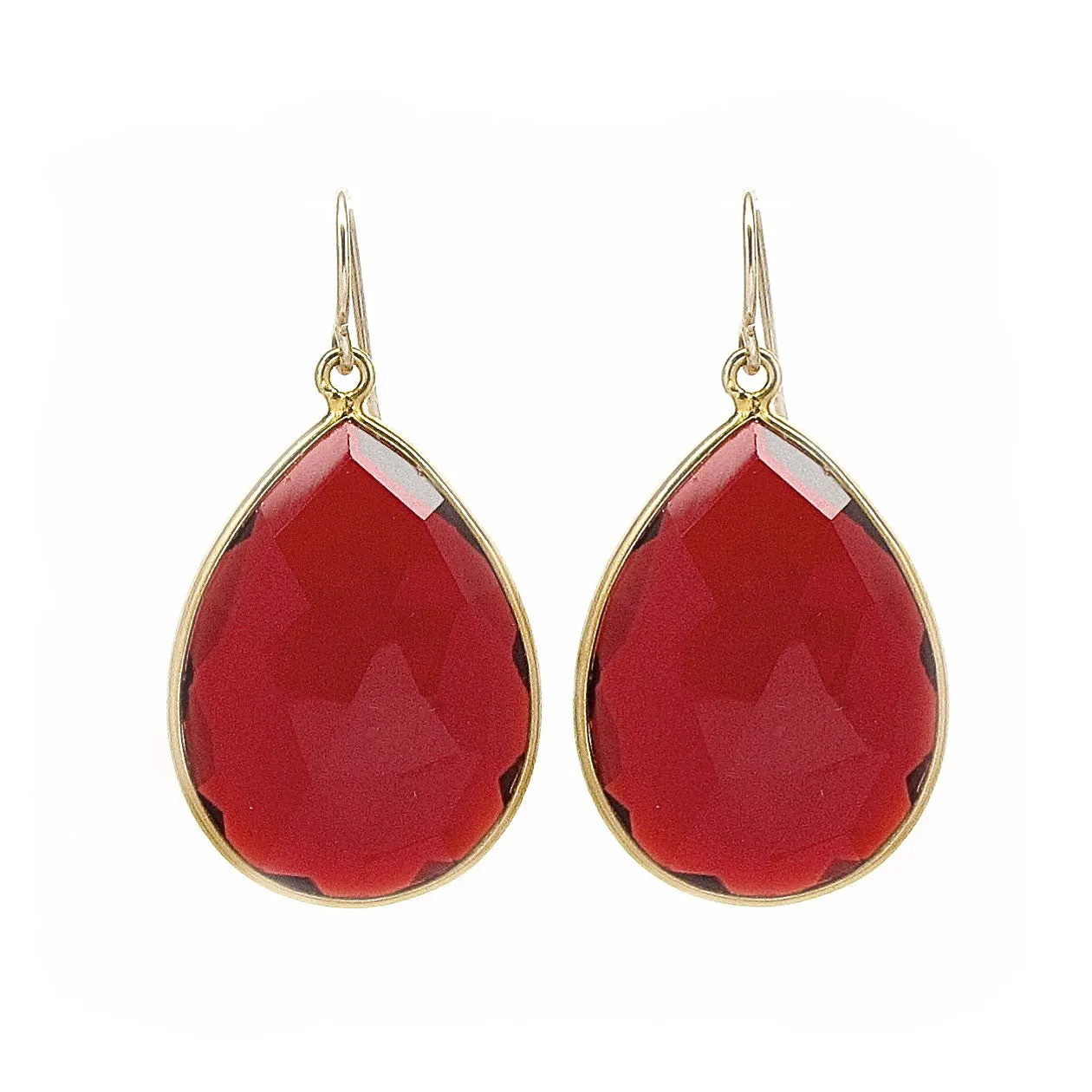 Large Garnet Drop Earrings