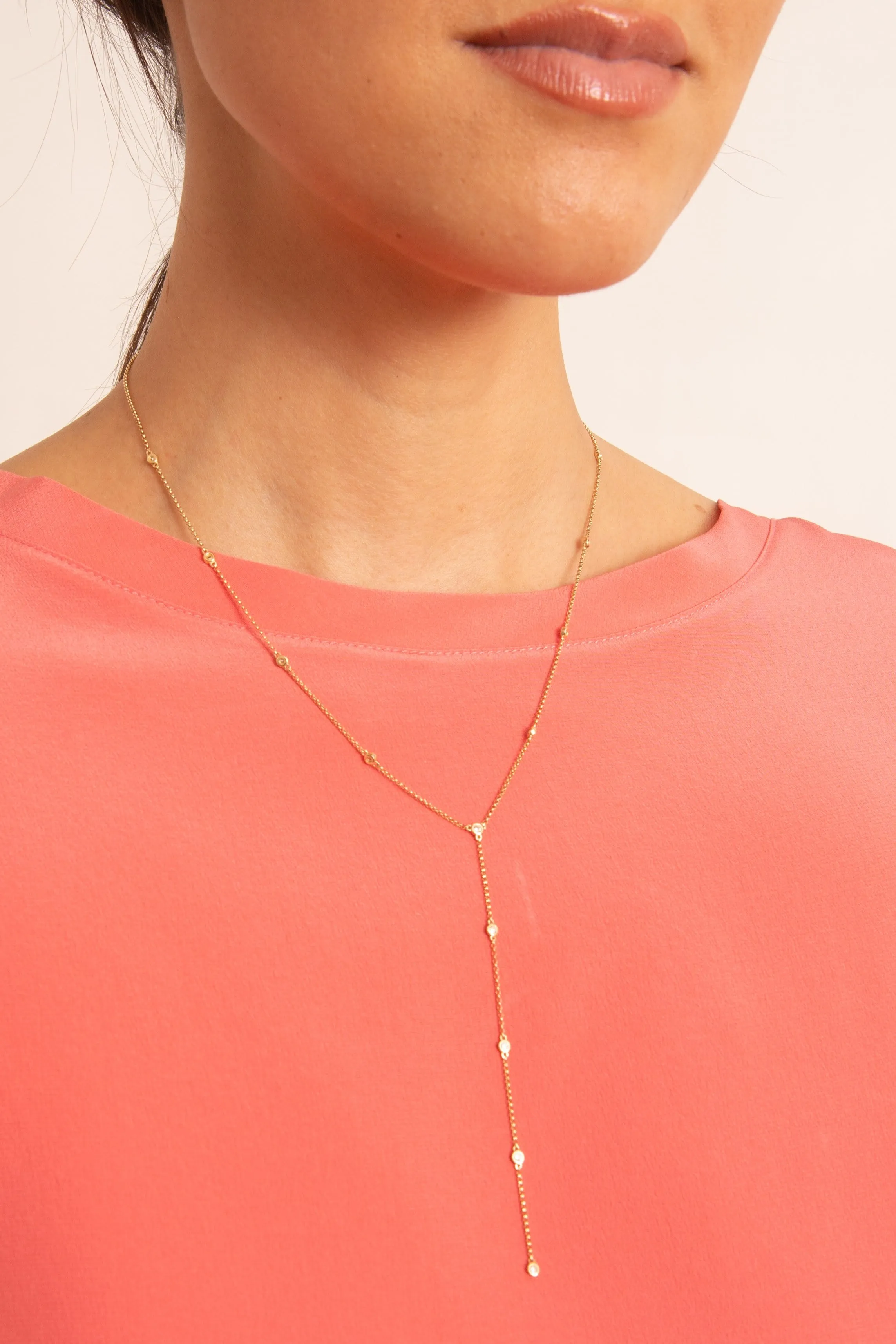 Lariat Necklace in 14k Gold