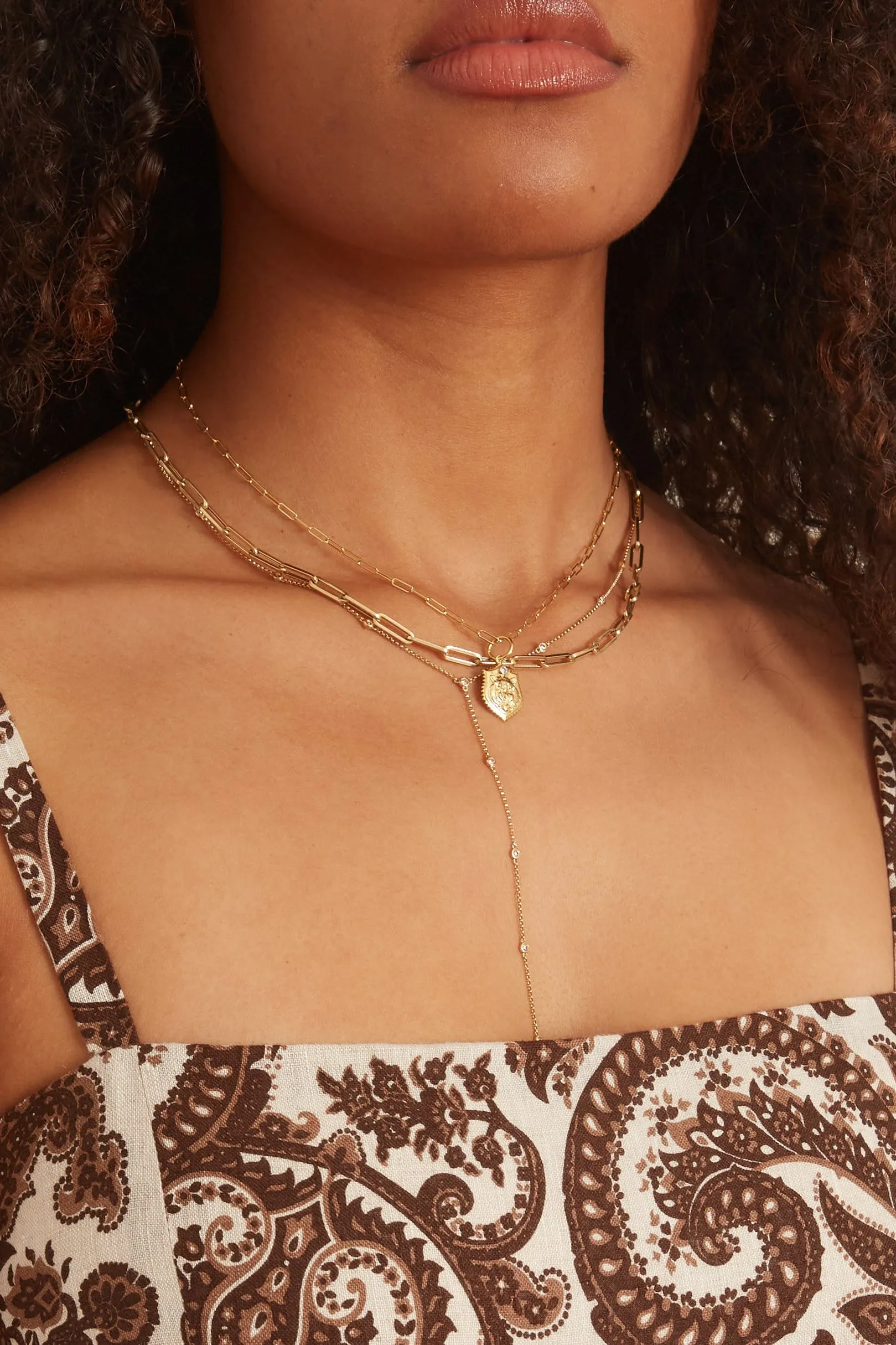 Lariat Necklace in 14k Gold