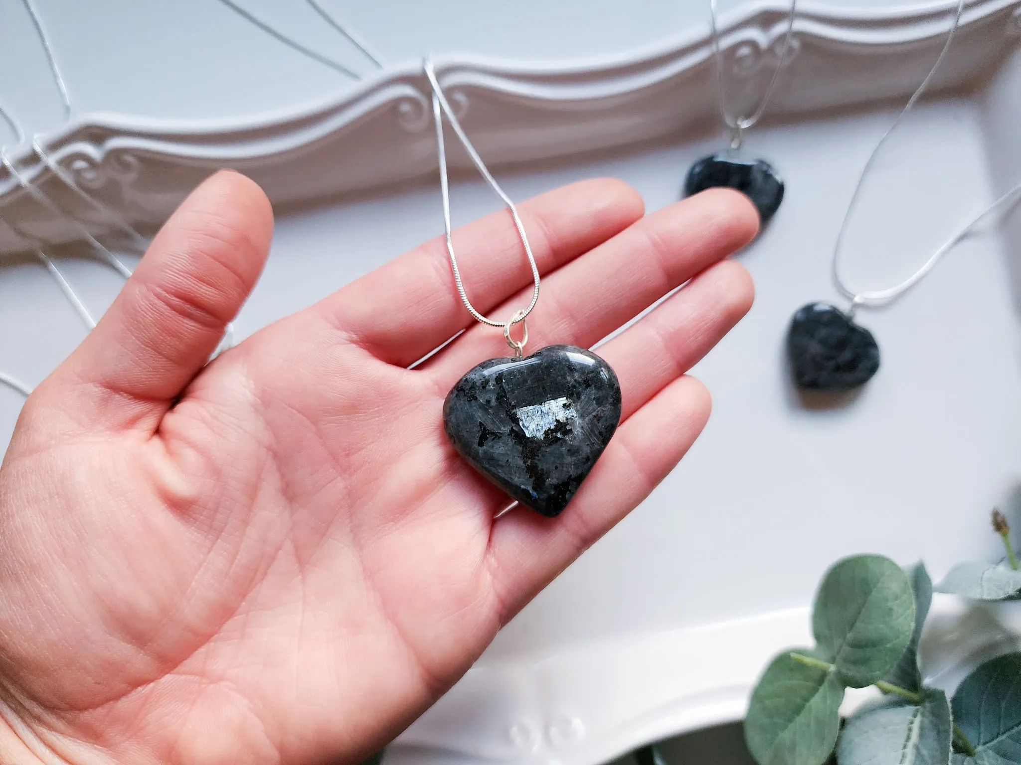 Larvikite Heart Necklace