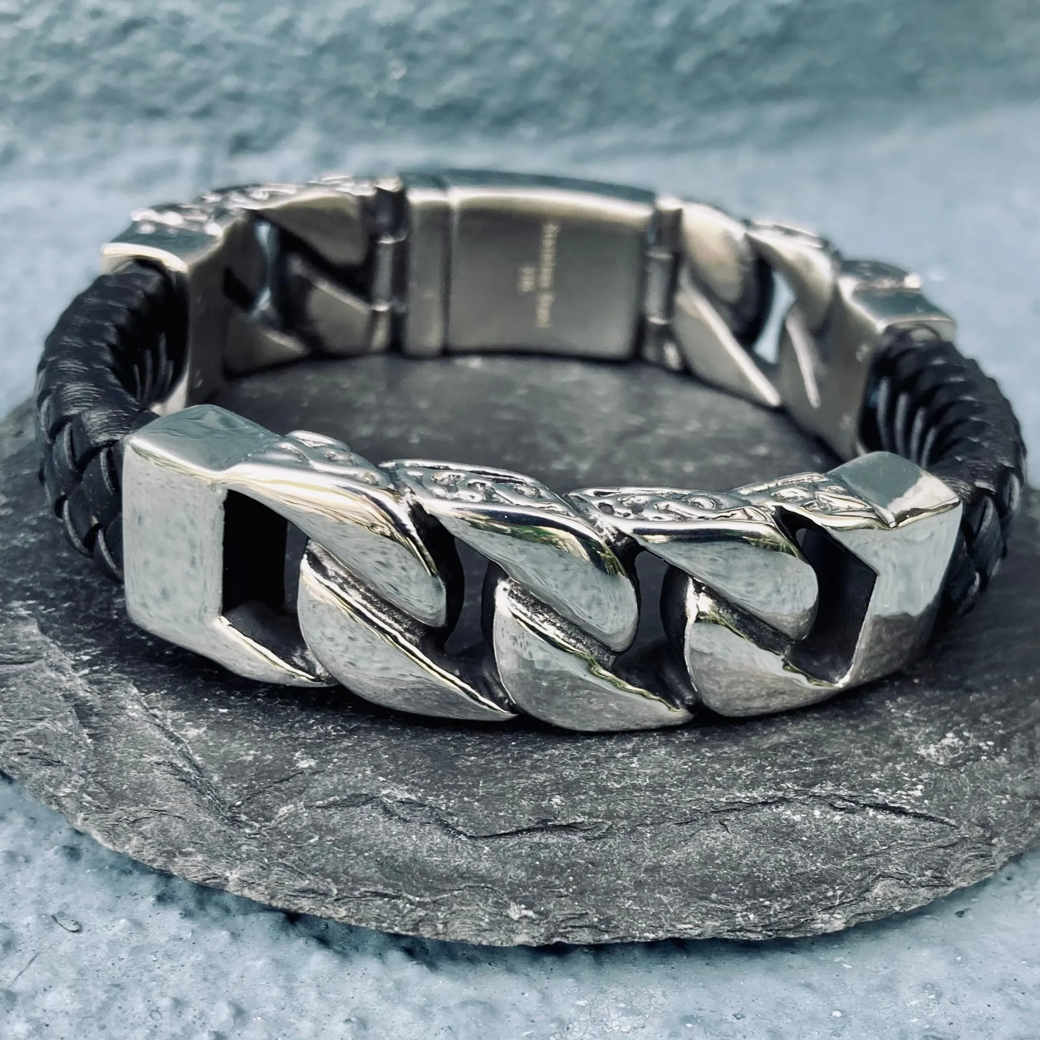 Leather & Stainless Steel - The Sicilian Classic Bracelet - B115