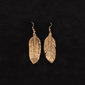 Leather feather earrings