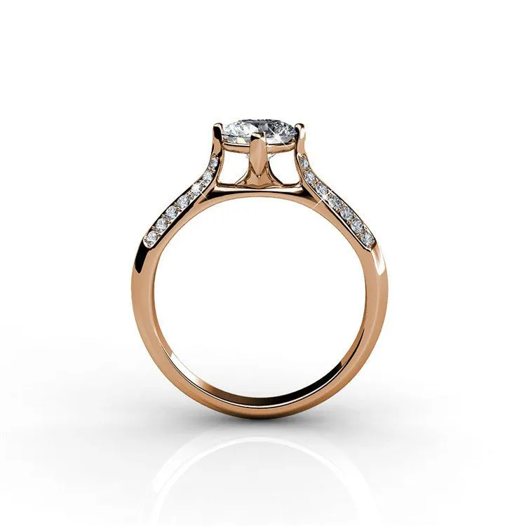 Leona Fate 18k Rose Gold Swarovski Ring