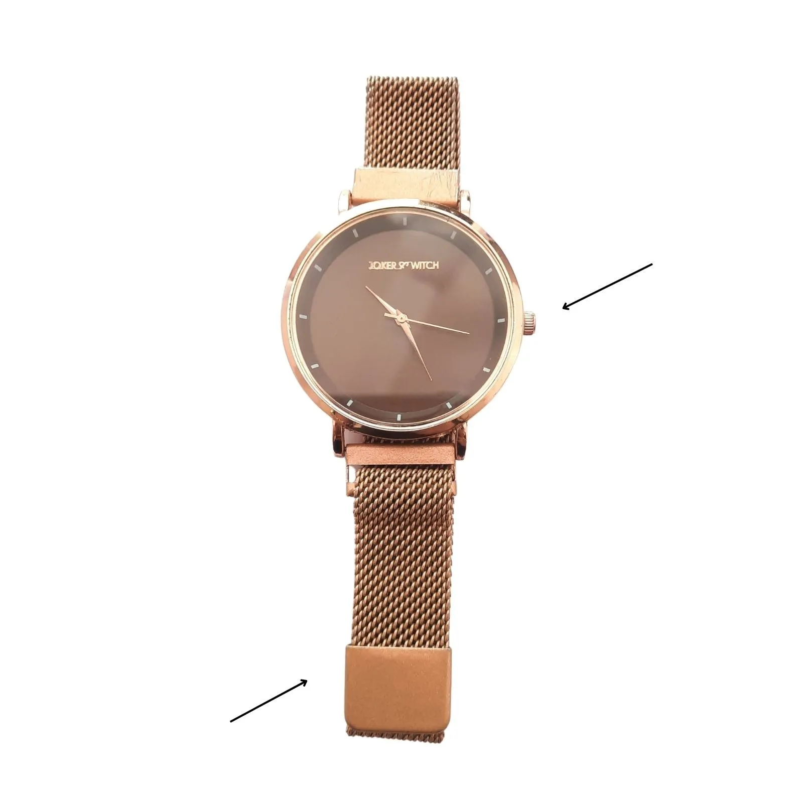 Lexi Rosegold Mesh Strap Brown Dial Watch SAMPLE