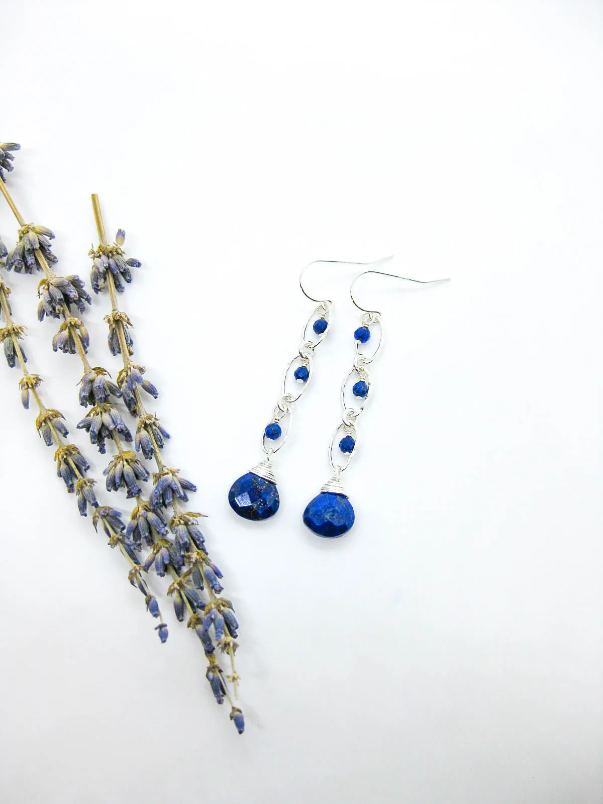 Lilac: Lapis Earrings - e724