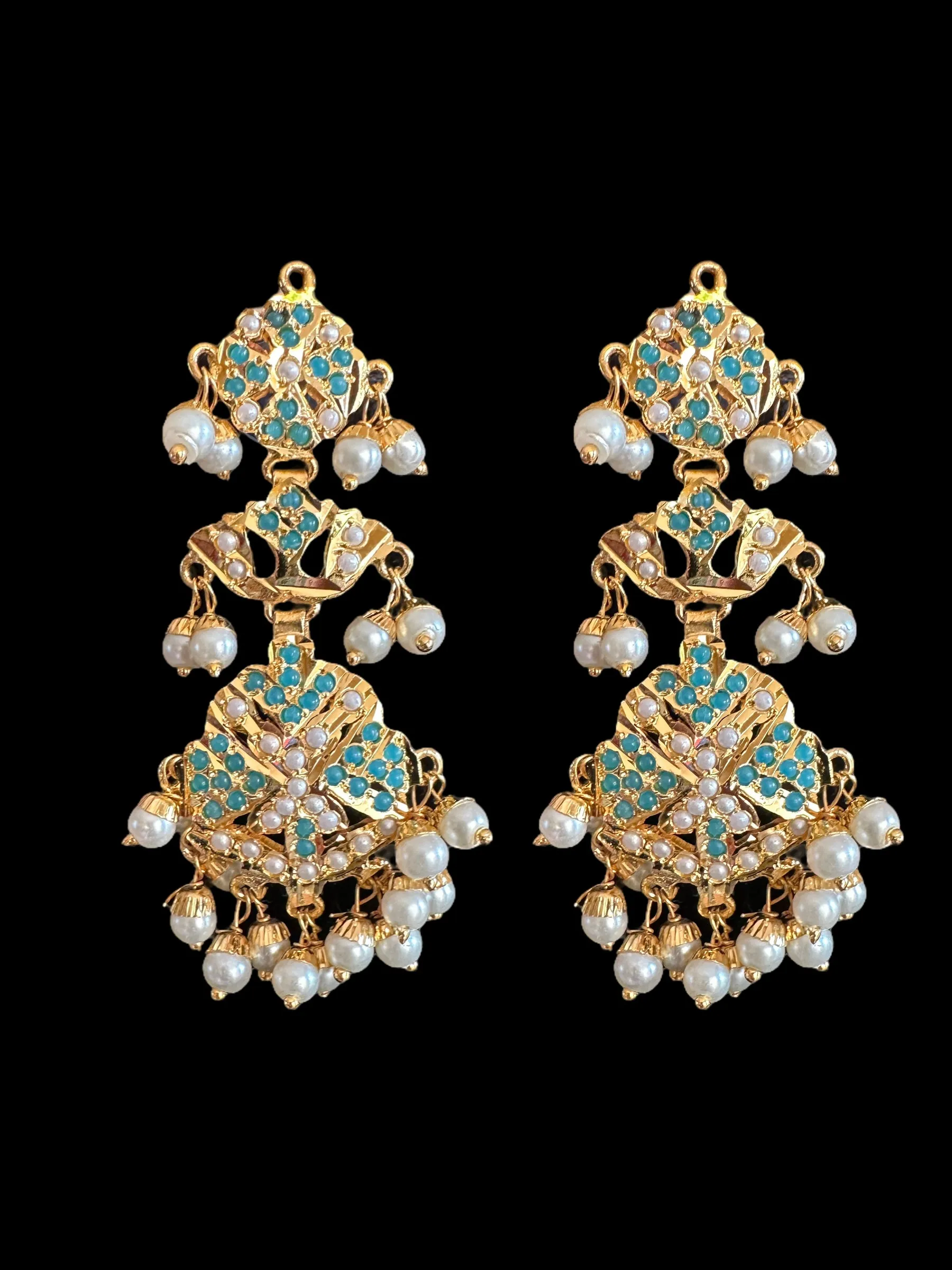 LN207 Rani haar with fresh water pearls in turquoise ( READY TO SHIP )