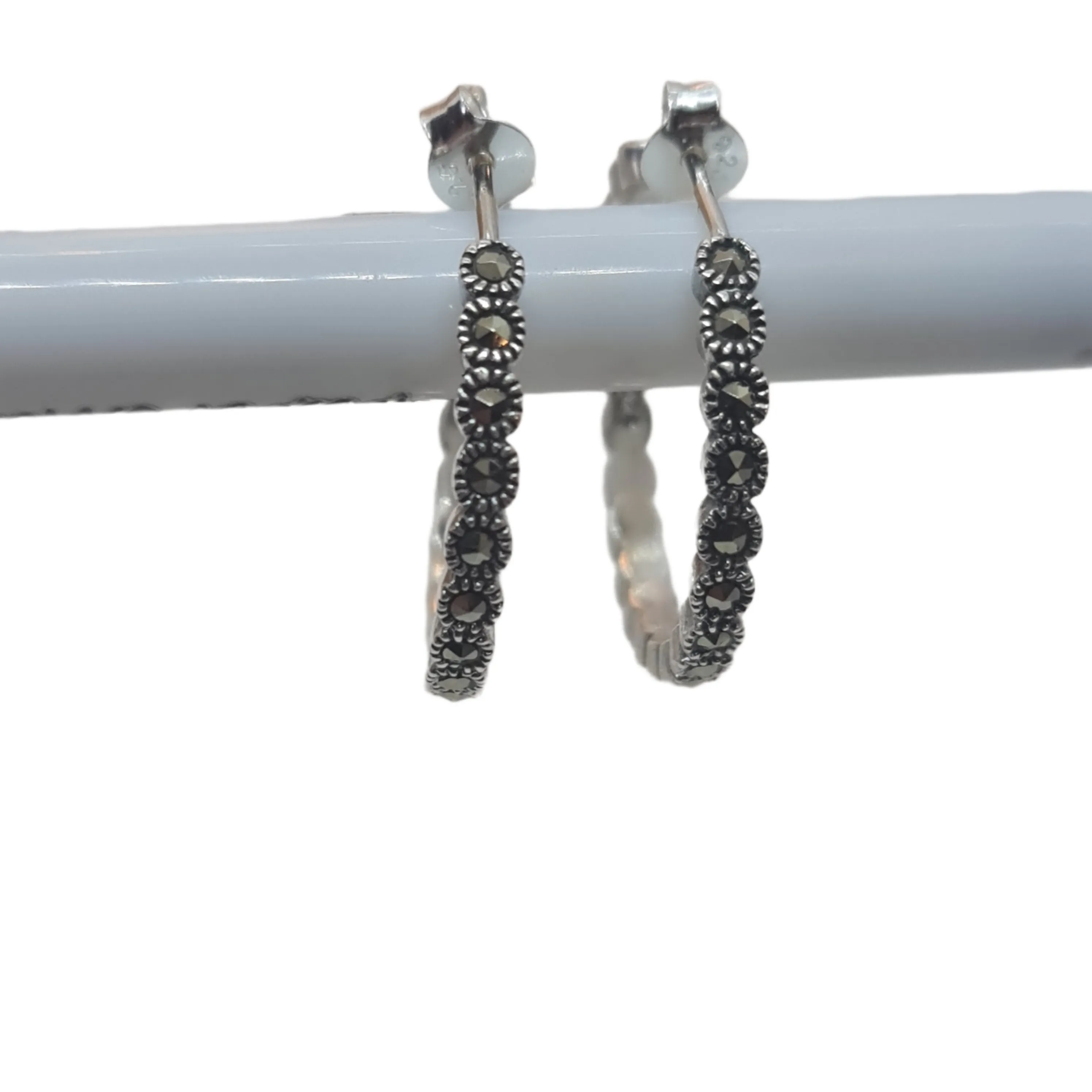 Marcasite Hoops medium