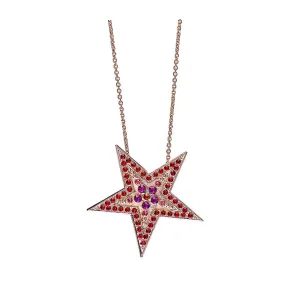 Mariana Large Red Tones Star Pendant