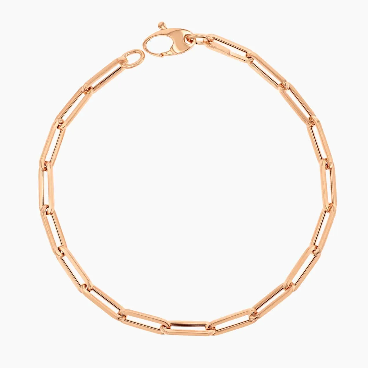 Medium 14K Gold Paper Clip Link Bracelet