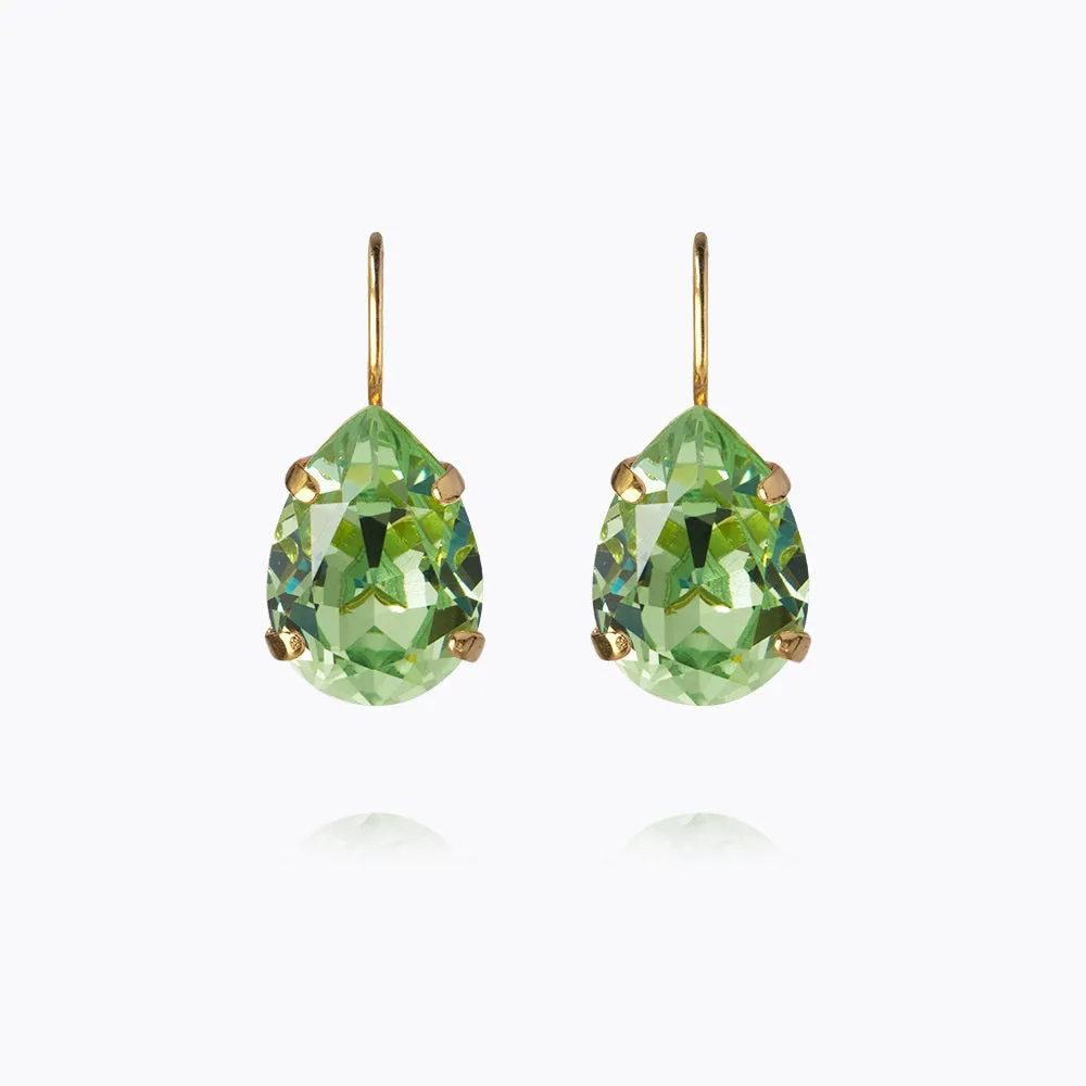 Mini Drop Clasp Earrings / Peridot