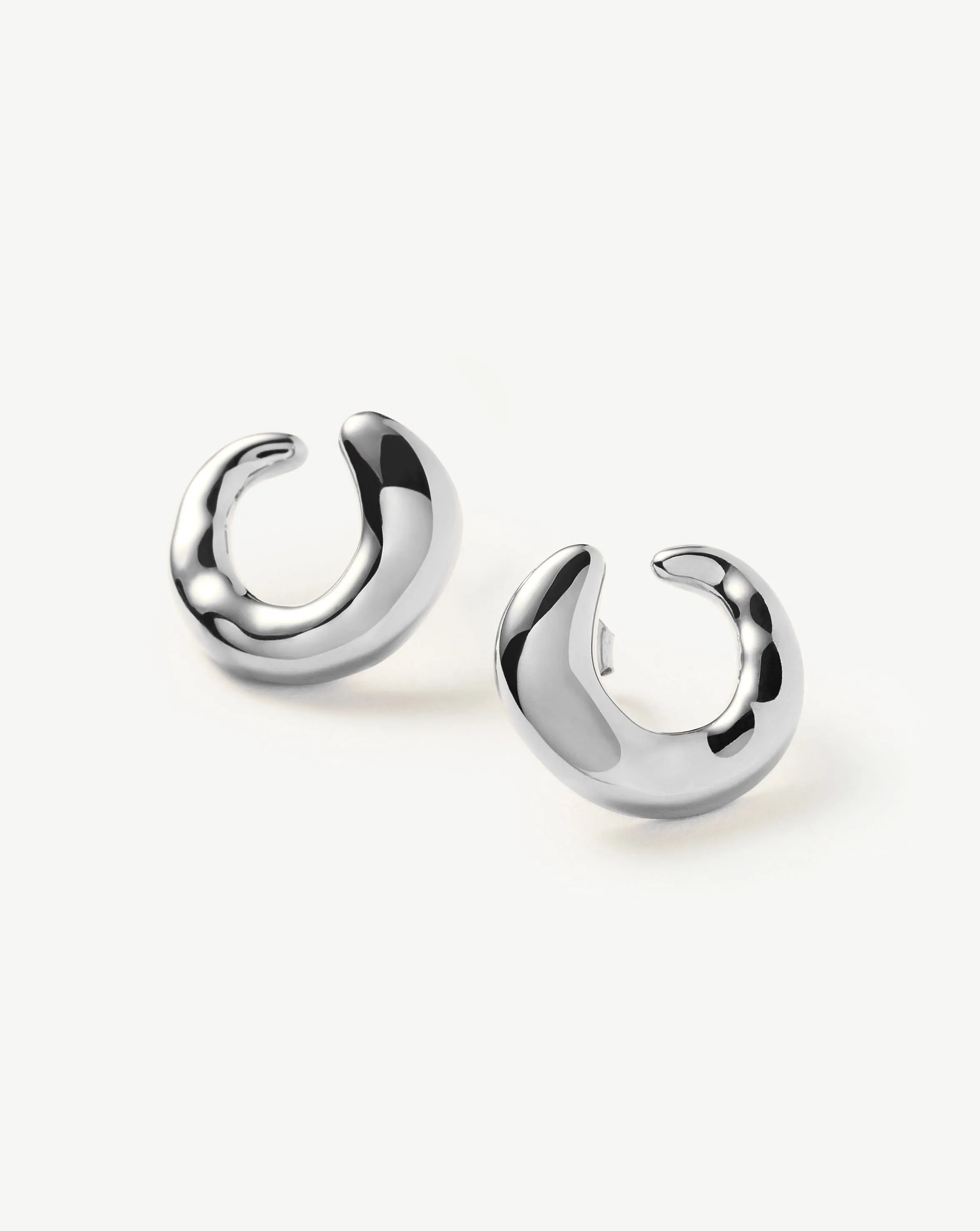 Molten Open Stud Earrings | Sterling Silver