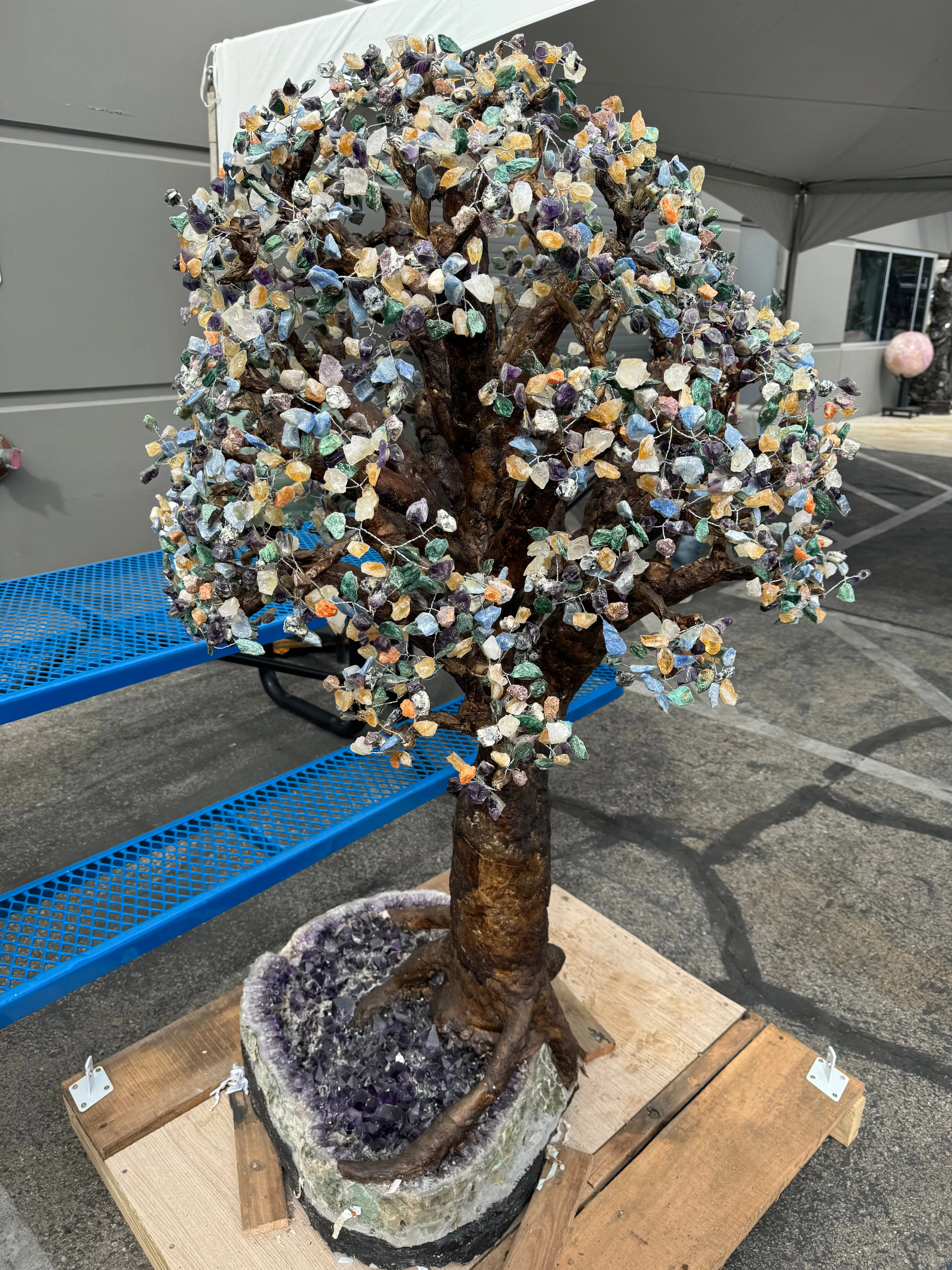 Multi Gemstone Amethyst Geode Tree from Brazil - 65