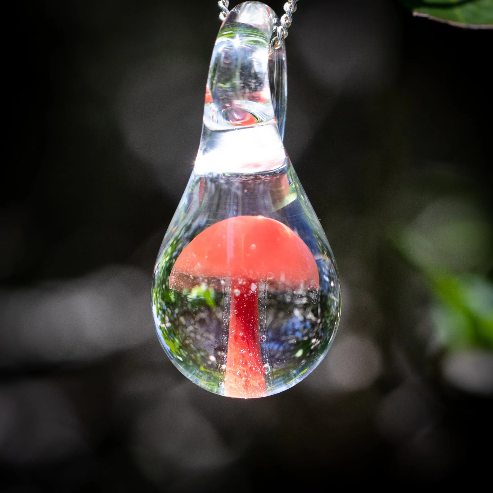 Mushroom Pendant with Infused Cremation Ash