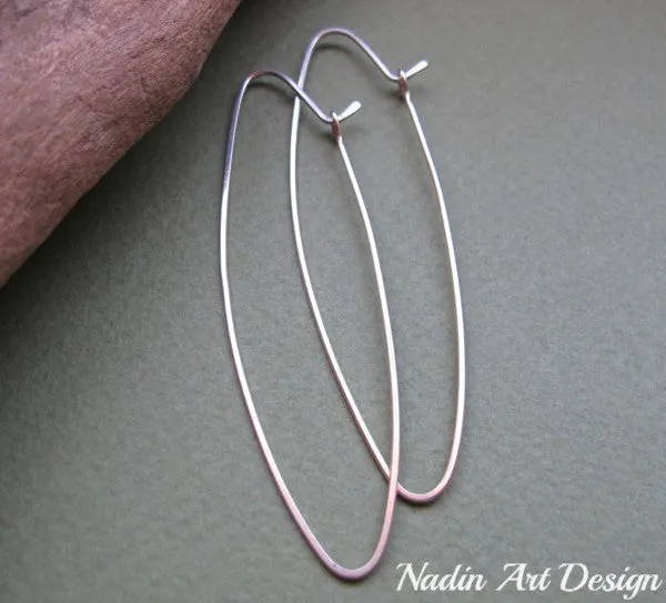 Narrow Sterling Silver Hoop Earrings