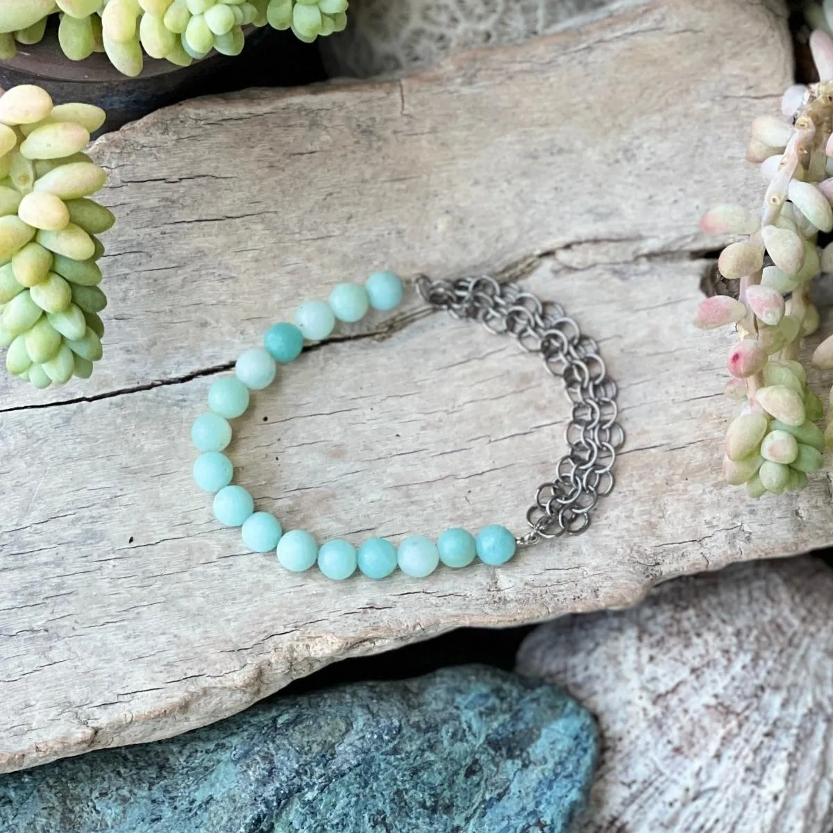 Neptunic SharkSuit Bracelet with Amazonite - Sustainable Fashion for Ocean Lovers