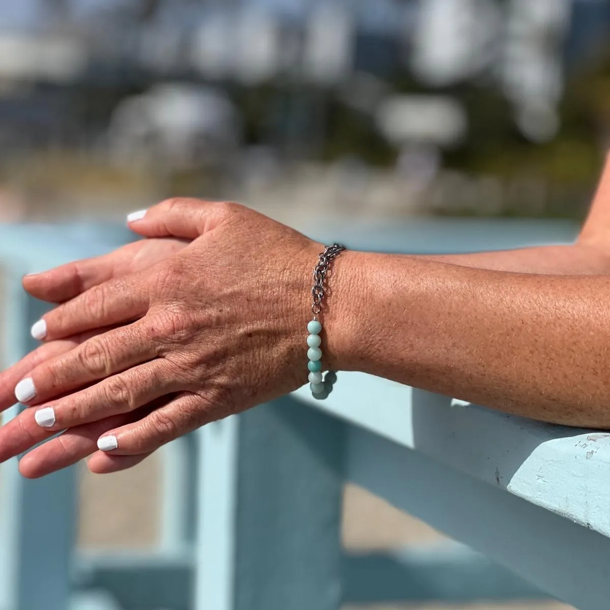 Neptunic SharkSuit Bracelet with Amazonite - Sustainable Fashion for Ocean Lovers