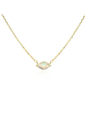 Opal & CZ Eye Necklace