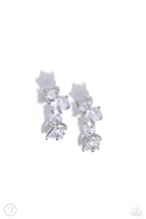 Paparazzi Breathtaking Blend White Ear Cuff Post Earrings